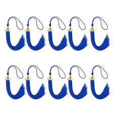 학사 가운 의식용 캡 장식과 호환되는 10Pcs 2026 기념 졸업식 태슬 인조 실크 태슬 참, Royal Blue