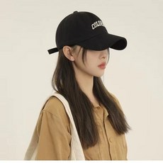 브이와이 [VCK2149P]여자모자 여자캡모자 챙넓은모자 래터링 볼캡, 블랙/FREE