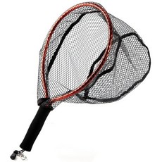 Alwonder EVA 손잡이가 있는 플라이 낚시 네트 낚시 랜딩 네트 CNC 알루미늄 합금 프레임 고무 코팅 메시 송어 네트 카약 네트 송어 스틸헤드 연어 배스 레드, Red, 2-레드