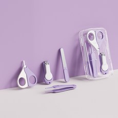 嬰兒指甲剪套裝寶寶安全指甲刀新生專用兒童幼童防夾肉指甲鉗, 1個, 盒裝指甲鉗-紫色:如圖