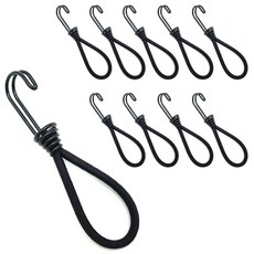 캠프웨이 스트레치코드 15cm원훅 더블후크 10개, 블랙
