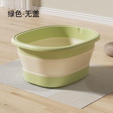 可摺疊足浴桶 帶蓋按摩 灰色, 1個, 綠色足浴桶無蓋可摺疊帶按摩點, 綠色