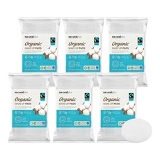 내츄럴플러스 유기농 화장솜 타원형, 60매입, 6개