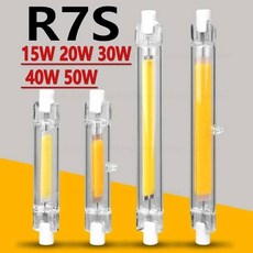 고출력 LED 유리 튜브 COB 전구 R7S 옥수수 램프 J78 J118 할로겐 조명 교체 AC 110V 220V 240V 78mm 118mm, Warm White, 30W 118mm