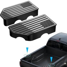 OGYE 미국 국기 스테이크 포켓 커버 2015-2022 GMC 캐년/쉐보레 콜로라도 트럭 베드 레일 홀 플러그 캡 액세서리 (2개 세트) 251908, OGYE 미국 국기 스테이크 포켓 커버 2015-202, Chrome