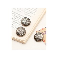 패션스타트 크라운 문장 단추 23mm 3개입 앤틱골드, 3개