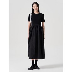 [국내매장정품] 에잇세컨즈 8SECONDS 저지 배색 반소매 원피스 블랙 (164371FY95) 164371FY95 168766