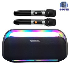 비비케이사운드 BBK320PRO 휴대용 스피커 300W 야외용 실내용 무선마이크2대 세트, 블랙, BBK-320PRO