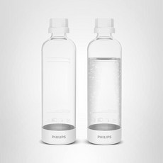 philips 탄산 병 add916/37 1l 트윈 팩 재사용 가능한 pet 스파클링 워터 보틀 호환 탄산수 메이커 add4902bkoq/37 add4902whoq/37 및, White, 2 Soda Maker - Metal, 1 Pack
