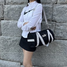 나이키 요가 헬스 트레이닝 더블팩 헤리티지 운동가방, 1개, 블랙+그레이