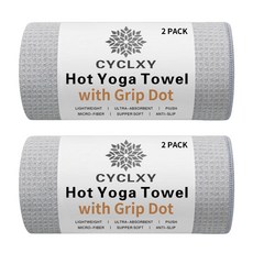 CYCLXY 2개입 핫요가 타월 논슬립 도트 흡수력 좋은 마이크로파이버