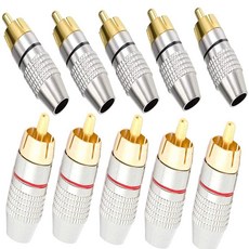 LYLGO 오디오 비디오 잭 어댑터 RCA 수 납땜 없는 동축 와이어 케이블 커넥터 10개, [ 933659 ] LYLGO 오디오 비디오 잭 어댑터