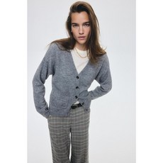 국내백화점 H&M 가디건 브랜드관 루즈핏 그레이 멜란지 1301240002 커플 사무실 (BK파우치 증정)