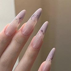 小紅書爆款穿戴甲短款小白兔甜酷美甲貼片珍珠水鑽金粉假指甲30片, 1個, BY1455粉玉蝴蝶:穿戴工具包款