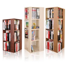 360도 돌아가는 유로 회전책장 3단 4단 장식장, 화이트