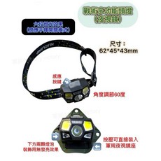 戰術多功能頭燈 頭盔燈 夜視鏡座頭燈 USB充電, 1個