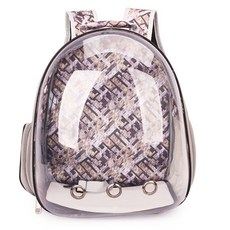 妃雪森 貓包 寵物外出揹包, 1個, 透明側開迷彩黃