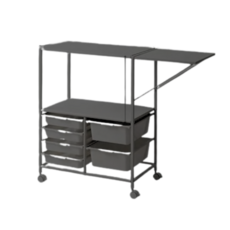 햇살공간 이동식 렌지대 주방 선반 수납장, 2단, 블랙