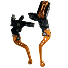 CNC 한 쌍의 78 22mm 범용 오토바이 브레이크 마스터 실린더 레버 케이블 클러치 저수지 스쿠터 스포츠 먼지 자전거, [13] orange B