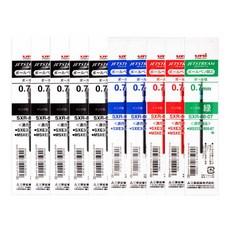 유니 제트스트림 3색펜 4색펜 멀티펜 리필심 SXR-80-38 SXR-80-05 SXR-80-07 10개, 다색펜(멀티펜) 리필 0.7 혼합 10개