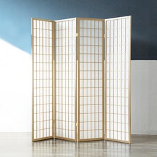리비니아 공간분리 격자무늬B형 파티션 가림막 접이식 칸막이 가리개 이동식 파티션 3 SYTLE, 1001, 4단, 내츄럴