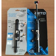 BETO 鋁合金迷你高壓打氣筒附軟管 120psi 美法雙用氣嘴 台灣製, 1個