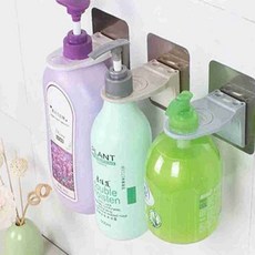 욕실 벽걸이 용기 걸이 샴푸 디스펜서 거치대 욕실소품정리 욕실벽거치, 기본