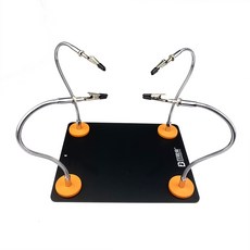百思兔 萬向焊臺 電路板固定夾具 PCB維修輔助焊接工具, 1個, 黑色鐵底座+4銀色磁吸臂
