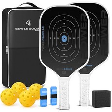 Gentle Booms SPORT 스포츠S 스포츠 피클볼 패들 USAPA 승인 티타늄 알루미늄 표면 및 코어 세트 피클 볼 패들 2개 세트 남성 여성 플레이어, Gentle Booms Sports 피클볼 패들, US
