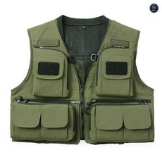 多功能釣魚馬甲 路亞磯釣海釣背心, 【馬甲-軍綠色】,L (100-140斤)