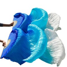 밸리댄스 벨리 댄스 베일 팬 100% 리얼/모조 실크 대나무 갈비 수제 염색 공연 중국 신제품