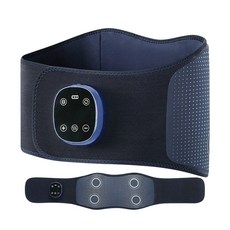 AI智能石墨烯 多模式氣囊揉捏加熱腰帶 無線便攜 15分鐘定時, 藍色, 固腰按摩器GN2312
