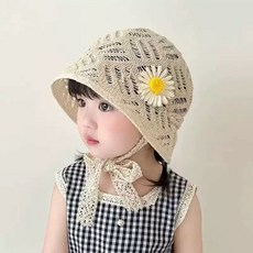 시월에인절 아기 키즈썬캡 여름 밀짚 벙거지 모자