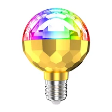 최신 6W LED 램프 RGB E27 디스코 크리스탈 265V 무대 컬러 LIGHTS85 크리스마스 스트로브 파티 조명 회전 전구, [02] 6w Golden shell, 1개, 02 Golden shell