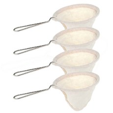 4Pcs 플란넬 천 커피 필터 스트레이너 재사용 가능한 커피 찌꺼기 손잡이 가정용 수제 커피 액세서리