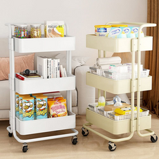 선반 이동식 3단 선반협탁, 블랙, 1개, 블랙