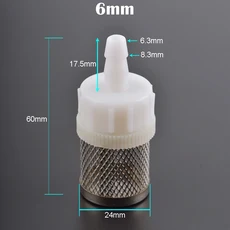 스테인레스 스틸 메쉬 필터 4mm 6mm 8mm 10mm 바브 테일 1/2 인치BSP 정원 관개 수족관, 08 B6mm