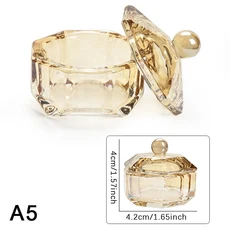 크리스탈 유리 아크릴 파우더 액체 네일 펜 세척 컵 거치대 용기 접시 장비 아트 도구, 02 A5