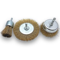 툴레보 전동드릴 임팩드릴용 와이어 철 컵 육각 브러쉬 3종 세트, 1세트