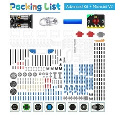 Microbit V2 빌딩 로봇 키트 16 in 1 STEM 센서 모듈 프로그래밍 전자 메이커, Advanced With V2