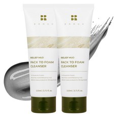 비알머드 리커버리 머드 팩 투 폼 클렌저, 110ml, 2개