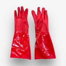 두껍고 부드러운 기모 고무장갑, 1세트, 대(L), 빨강