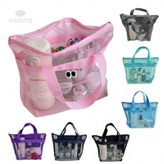 옆집샵 수영 가방 목욕 가방 물놀이의 설렘을 담은 땡글이 귀여운 비치백 메쉬 파우치, 상세페이지 참조