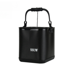 블루웨이브 낚시 두레박 접이식 살림통 물고기 미끼통, 블랙