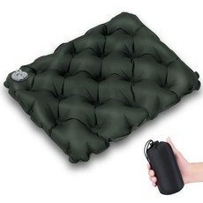 Tentock Inflatable Air Folding Cushion Portable Seat Lightweight Camping Outdoor Leisure Seat Stor, Black, 1개