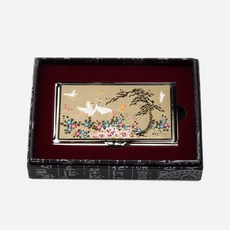 금장 명함케이스 소나무와학 문양 자개 나전칠기 명함지갑 비즈니스 명함집 취업선물 입사선물, 포장선택안합