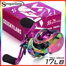 고속 초경량 138g 보라색 베이트 캐스팅 릴 5kg 최대 드래그 기어비 6.5:1 왼손 오른손 절묘한 스풀 낚시 릴, Purple, Left Hand