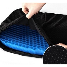 [더조은쿠션] 실리콘 방석 특대형 50 X 50cm 벌집 통풍 사계절 자동차 차량용 방석 커버포함, 블랙(특대형)