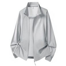 釣友俱樂部 防曬衣 男女款 冰絲皮膚衣 透氣超輕 夏季戶外運動排汗旅行, 女款-銀灰色,5XL, 1個