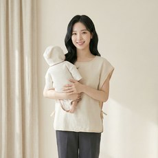 아이레빗 순면 조끼형 엄마 턱받이 + 수유 패드 세트 침받이 앞치마 트림패드, 1개, 1개입, 조끼형_아이보리